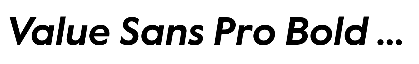 Value Sans Pro Bold Italic