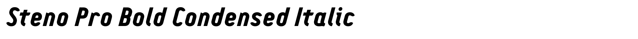 Steno Pro Bold Condensed Italic image