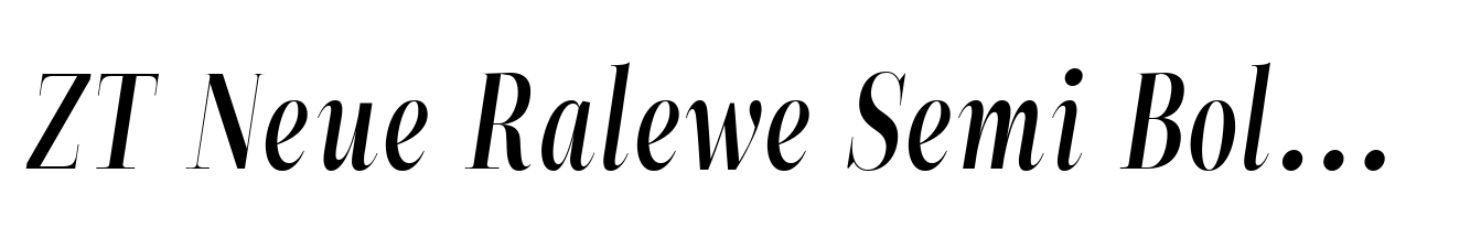 ZT Neue Ralewe Semi Bold Condensed Italic