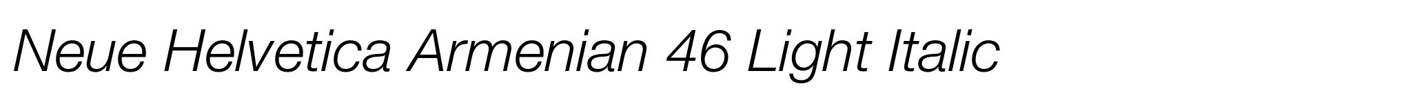 Neue Helvetica Armenian 46 Light Italic image