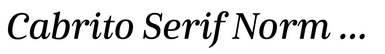 Cabrito Serif Norm Demi Italic