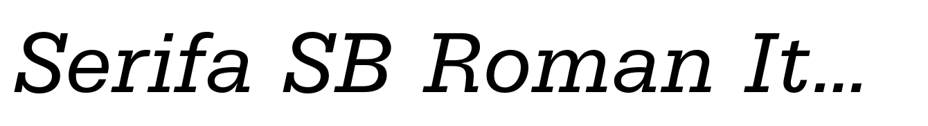 Serifa SB Roman Italic