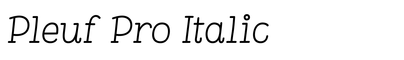 Pleuf Pro Italic