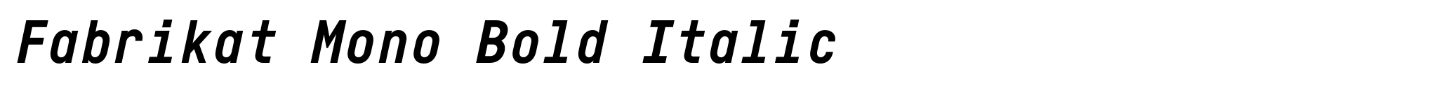 Fabrikat Mono Bold Italic image