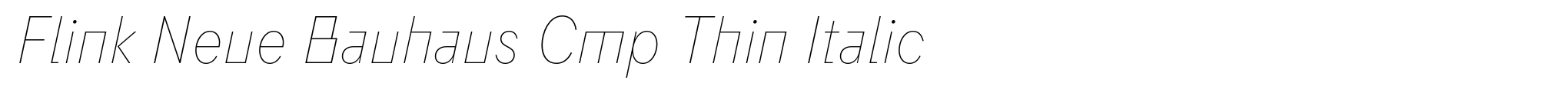 Flink Neue Bauhaus Cmp Thin Italic image