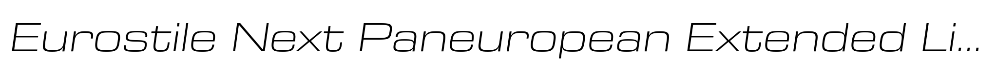 Eurostile Next Paneuropean Extended Light Italic image