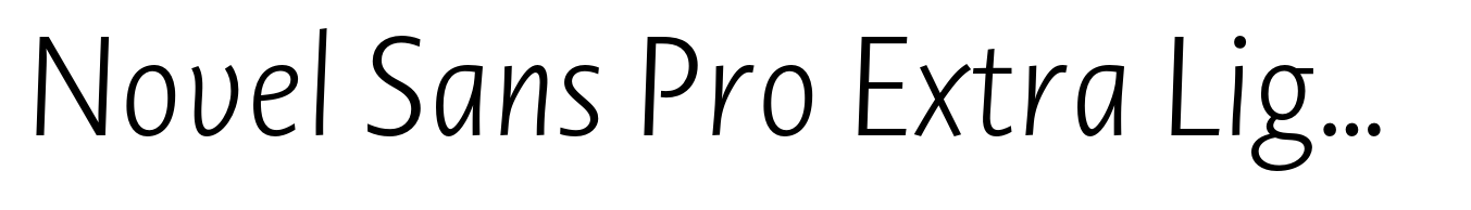 Novel Sans Pro Extra Light Italic