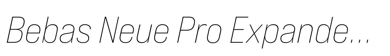 Bebas Neue Pro Expanded Light Italic