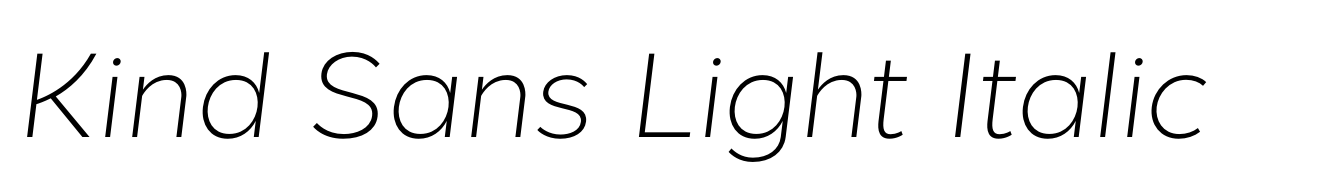 Kind Sans Light Italic