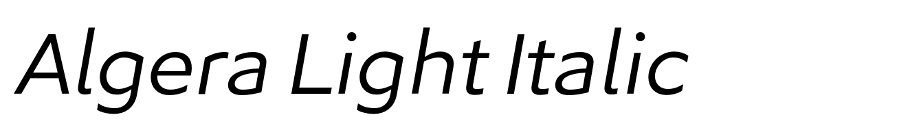 Algera Light Italic