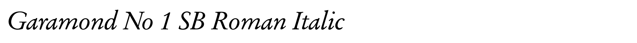 Garamond No 1 SB Roman Italic image