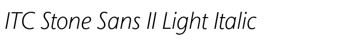 ITC Stone Sans II Std Light Italic