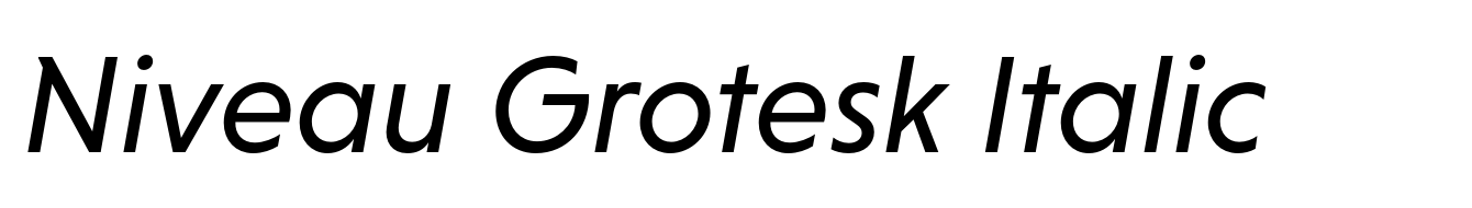 Niveau Grotesk Italic