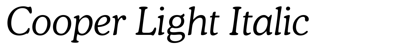 Cooper Light Italic