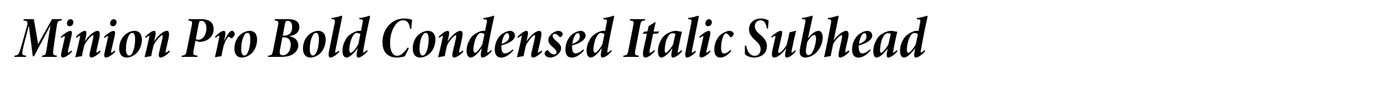 Minion Pro Bold Condensed Italic Subhead image