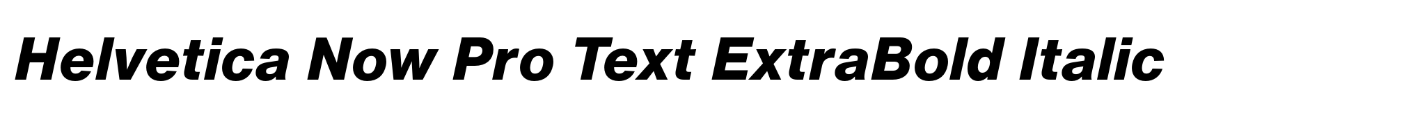 Helvetica Now Pro Text ExtraBold Italic image