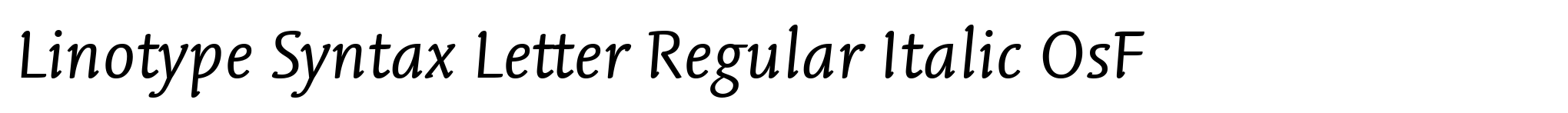 Linotype Syntax Letter Regular Italic OsF image