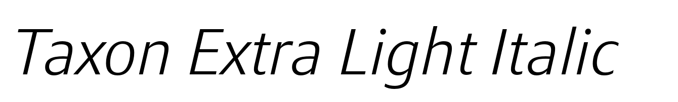 Taxon Extra Light Italic