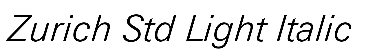 Zurich Std Light Italic