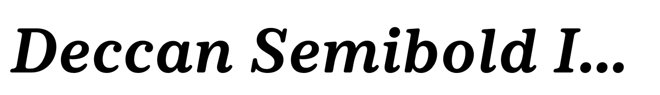 Deccan Semibold Italic