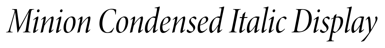 Minion Condensed Italic Display