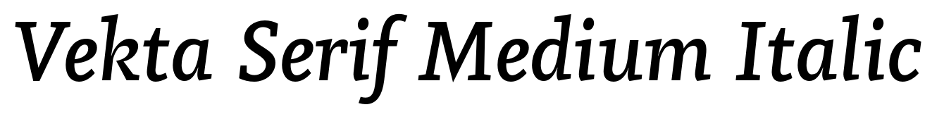 Vekta Serif Medium Italic
