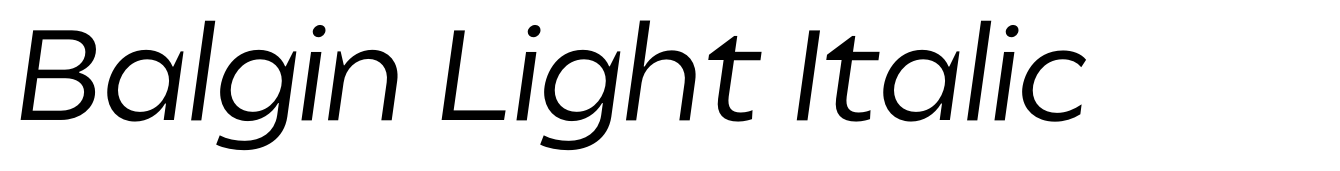 Balgin Light Italic