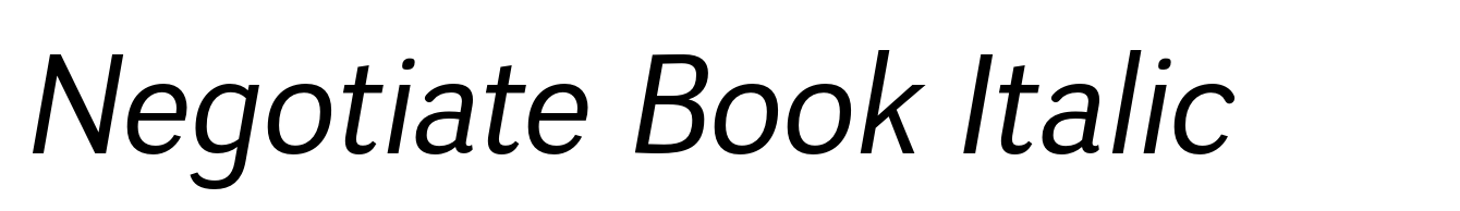 Negotiate Book Italic