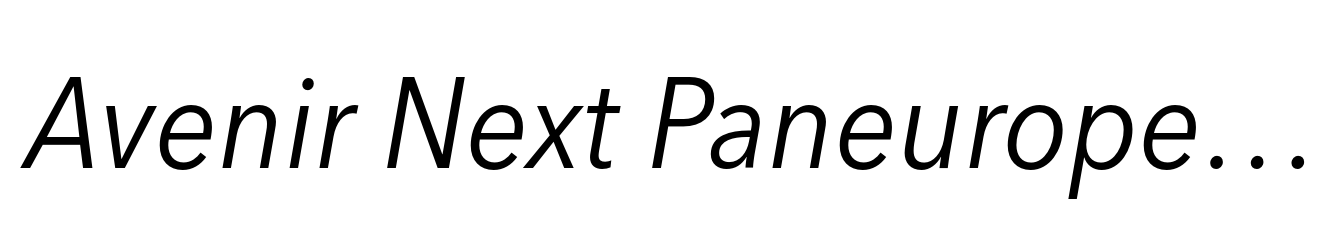 Avenir Next Paneuropean SemiCondensed Italic