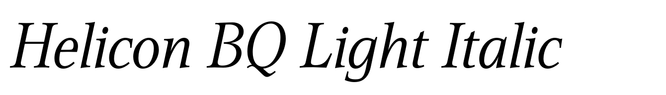 Helicon BQ Light Italic