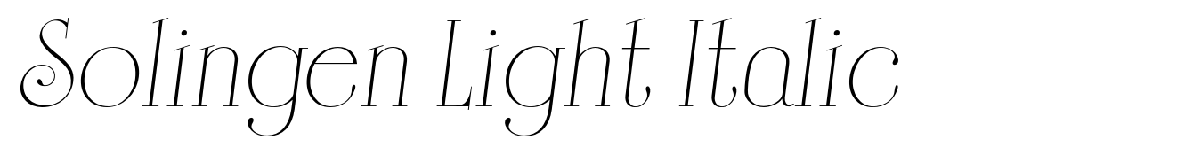 Solingen Light Italic