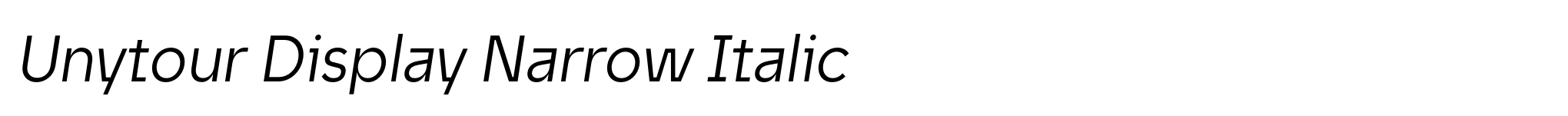 Unytour Display Narrow Italic image