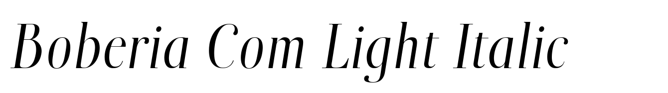 Boberia Com Light Italic