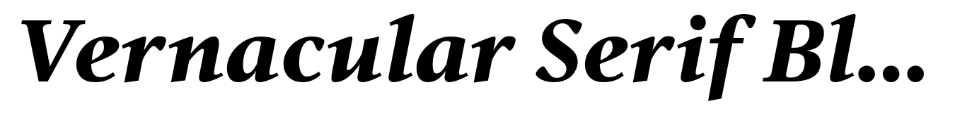 Vernacular Serif Black Italic