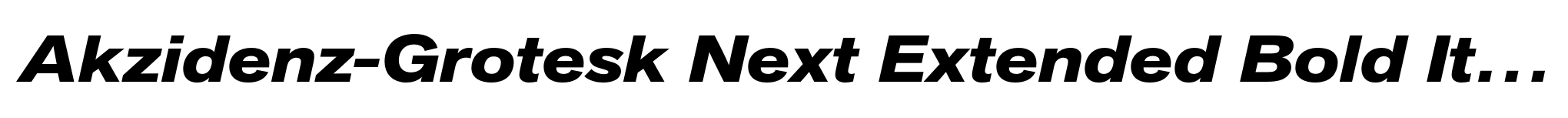 Akzidenz-Grotesk Next Extended Bold Italic image