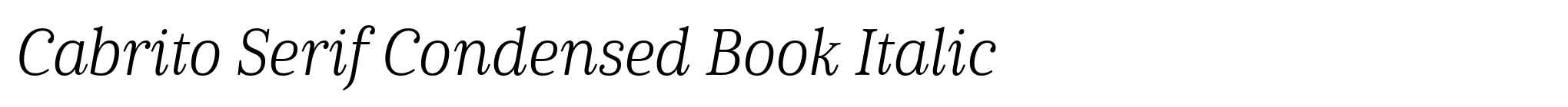 Cabrito Serif Condensed Book Italic image