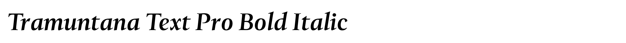 Tramuntana Text Pro Bold Italic image
