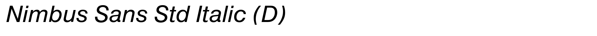 Nimbus Sans Std Italic (D) image