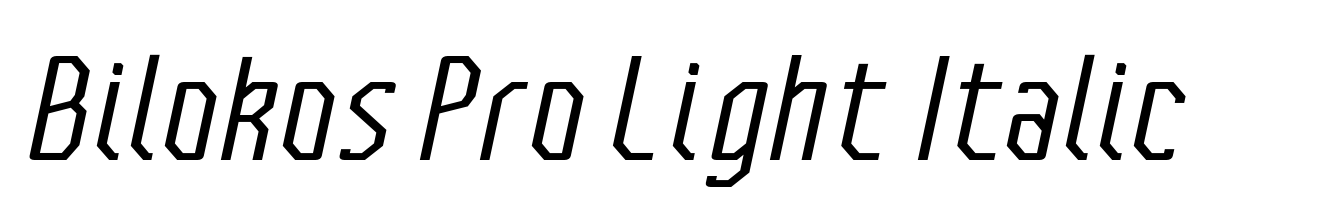 Bilokos Pro Light Italic