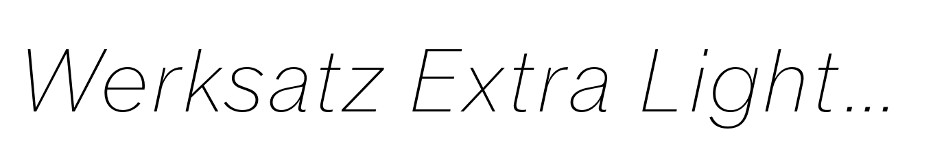 Werksatz Extra Light Italic