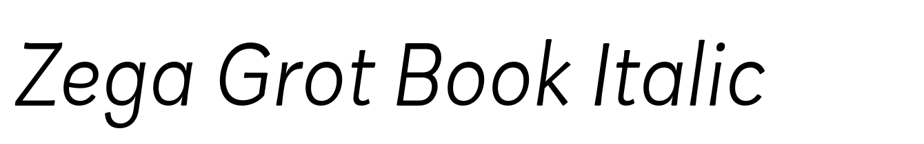 Zega Grot Book Italic