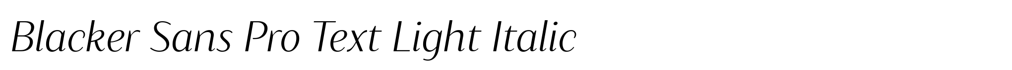 Blacker Sans Pro Text Light Italic image