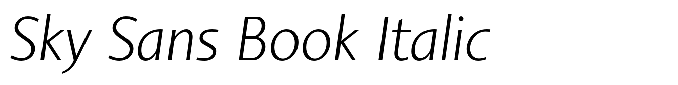 Sky Sans Book Italic