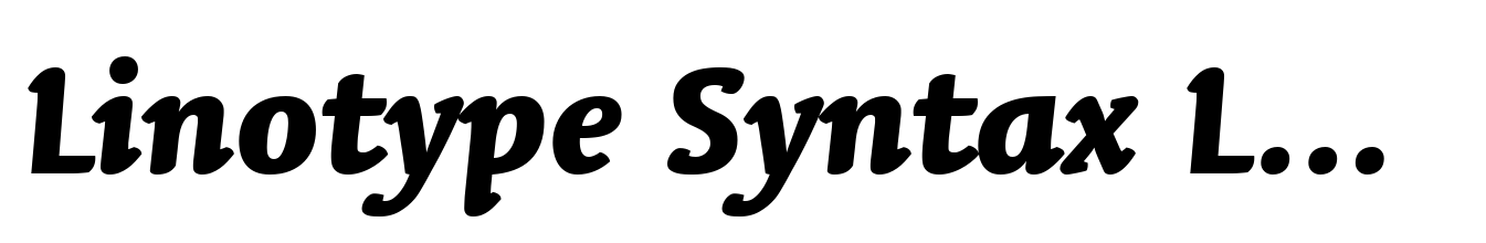 Linotype Syntax Letter Heavy Italic
