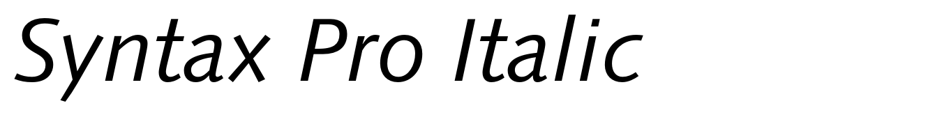 Syntax Pro Italic