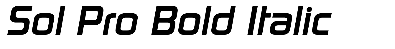 Sol Pro Bold Italic