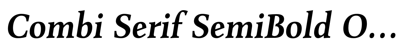 Combi Serif SemiBold Oblique