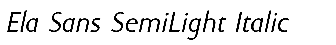 Ela Sans SemiLight Italic