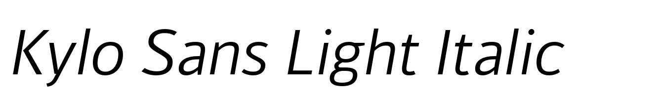 Kylo Sans Light Italic