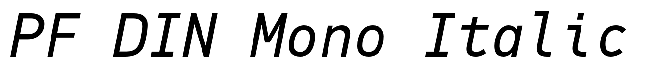 PF DIN Mono Italic